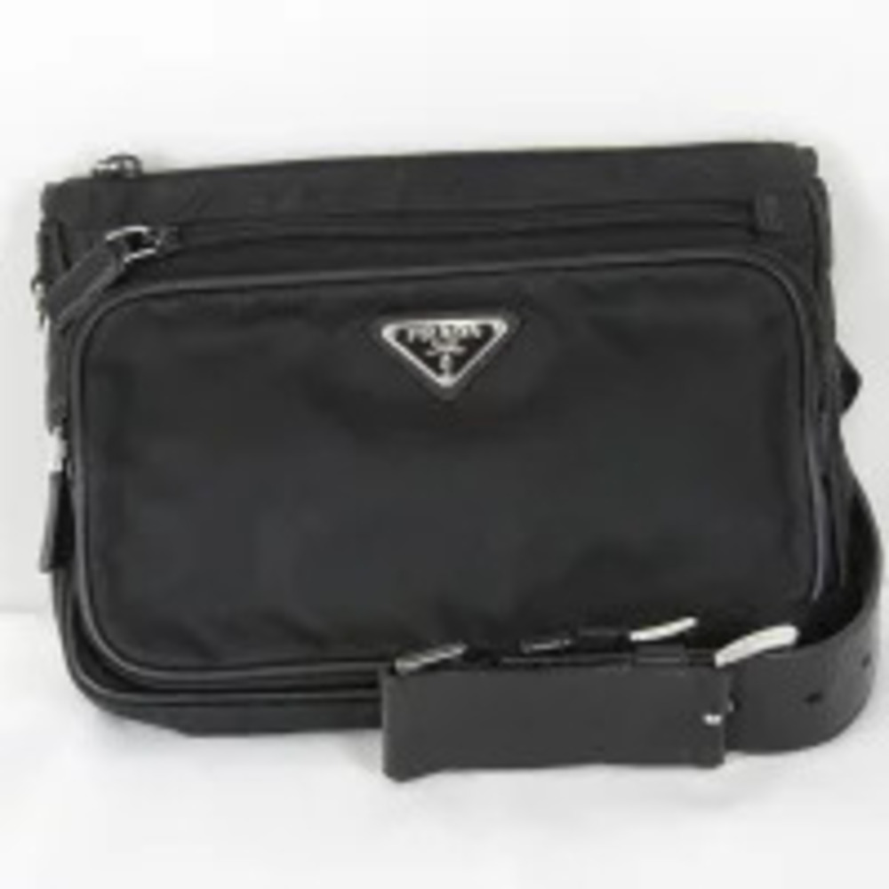 Prada Saffiano Waist Bag Body Tessuto Black